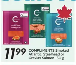Sobeys COMPLIMENTS Smoked Atlantic, Steelhead or Gravlax Salmon offer