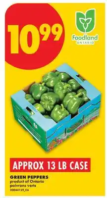 No Frills GREEN PEPPERS, APPROX 13 LB CASE offer