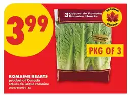 No Frills ROMAINE HEARTS, PKG OF 3 offer