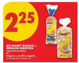 No Frills NO NAME BAGELS or ENGLISH MUFFINS, 6'S offer