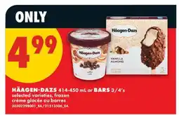 No Frills HÄAGEN-DAZS, 414-450 mL or BARS, 3/4's offer