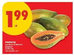 No Frills PAPAYA offer