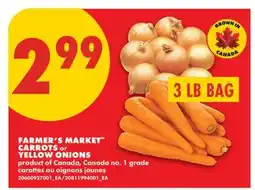 No Frills FARMER'S MARKET CARROTS OR YELLOW ONIONS, 3 LB BAG offer