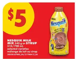 No Frills NESQUIK MILK MIX, 540 G OR SYRUP, 510/700 ML offer