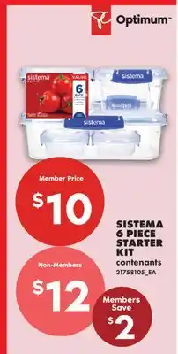 No Frills SISTEMA 6 PIECE STARTER KIT offer