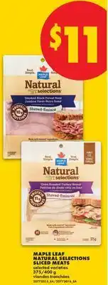 No Frills MAPLE LEAF NATURAL SELECTIONS SLICED MEATS, 375/400 g offer