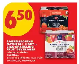 No Frills SANPELLEGRINO NATURALI, LIGHT or CIAO SPARKLING FRUIT BEVERAGES offer