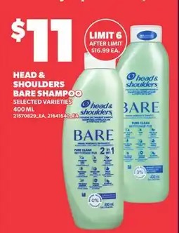 Independent Grocer HEAD & SHOULDERS BARE SHAMPOO offer