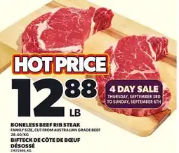 Independent Grocer BONELESS BEEF RIB STEAK offer