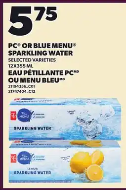 Independent Grocer PC OR BLUE MENU SPARKLING WATER offer