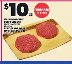 Independent Grocer MEDIUM GROUND BEEF BURGERS offer