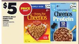 Independent Grocer GENERAL MILLS FAMILY SIZE CEREAL offer