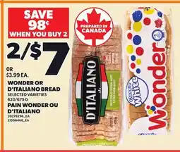 Independent Grocer WONDER OR D'ITALIANO BREAD, 620/675 G offer