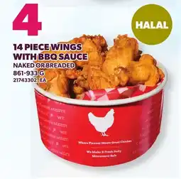 Loblaws 14 PIECE WINGS WITH BBQ SAUCE offer