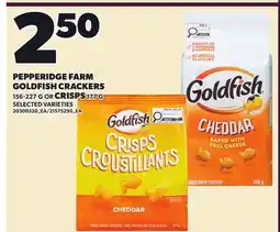 Loblaws PEPPERIDGE FARM GOLDFISH CRACKERS, 156-227 G OR CRISPS 177 G offer