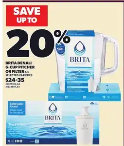 Loblaws BRITA DENALI 6-CUP PITCHER OR FILTER, 5'S offer