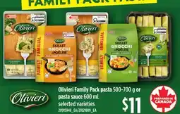Loblaws OLIVIERI FAMILY PACK PASTA, 500-700 G OR PASTA SAUCE, 600 ML offer