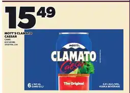 Loblaws MOTT'S CLAMATO CAESAR CANS offer
