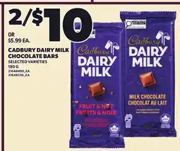 Loblaws CADBURY DAIRY MILK CHOCOLATE BARS offer