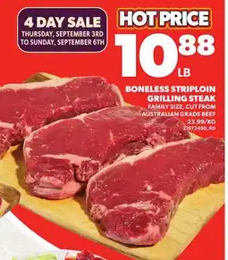 Loblaws BONELESS STRIPLOIN GRILLING STEAK offer
