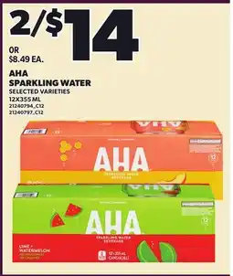Loblaws AHA SPARKLING WATER offer