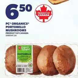 Loblaws PC ORGANICS PORTOBELLO MUSHROOMS offer