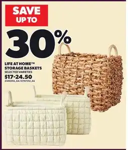 Loblaws LIFE AT HOME STORAGE BASKETS offer