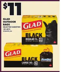 Loblaws GLAD OUTDOOR BAGS, 20-40'S offer