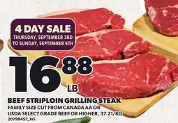 Loblaws BEEF STRIPLOIN GRILLING STEAK offer