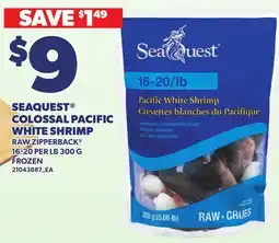 Loblaws SEAQUEST COLOSSAL PACIFIC WHITE SHRIMP, 16-20 PER LB offer