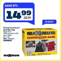 RONA MAXIMUM 32-bag Contractor garbage bags offer