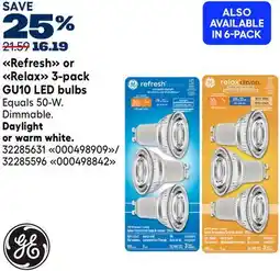 RONA Refresh or Relax 3-pack GU10 LED bulbs offer