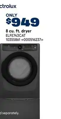 RONA Electrolux 8 cu. ft. dryer offer