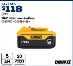 RONA DEWALT 20-V lithium-ion battery offer