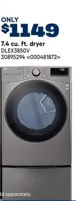 RONA LG 7.4 cu. ft. dryer offer