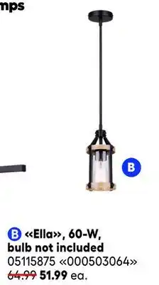 RONA Select chandeliers, mini pendant lights and table lamps, Ella, 60-W offer