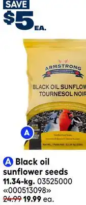 RONA ARMSTRONG Black oil sunflower seeds offer