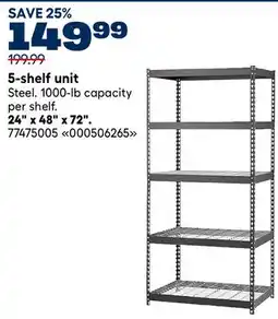 RONA 24 x 48 x 72 5-shelf unit offer