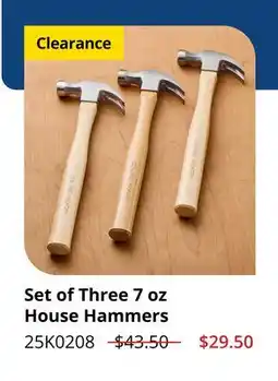 Lee Valley Tools Set of Three 7 oz House Hammers offer