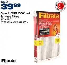 RONA 3-pack MPR1000 red furnace filters, 16 x 25 offer