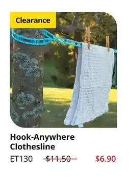 Lee Valley Tools Hook-Anywhere Clothesline offer