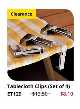 Lee Valley Tools Tablecloth Clips offer