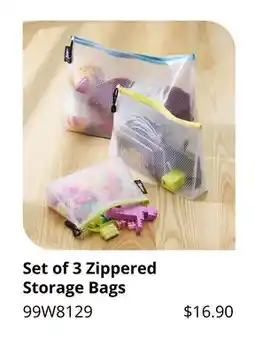Lee Valley Tools Set of 3 Zippered Storage Bags offer