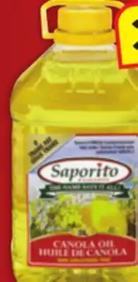 Food Basics SAPORITO VEGETABLE, CANOLA, OR SUNFLOWER OIL offer