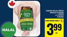 Food Basics ZABIHA HALAL FRESH WHOLE CHICKEN offer