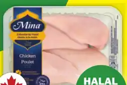Food Basics PRIME, MINA HALAL, FRESH FROM THE FARM OR ZABIHA HALAL BONELESS SKINLESS CHICKEN BREAST FAMILY PACK offer