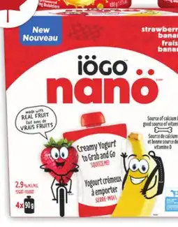 Food Basics IOGO NAN0 GRAB AND GO YOGURT OR BUBBLES YOGURT offer