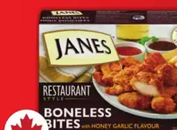 Food Basics JANES RESTAURANT STYLE FULLY COOKED CHICKEN FILLETS, BITES OR BURGERS offer