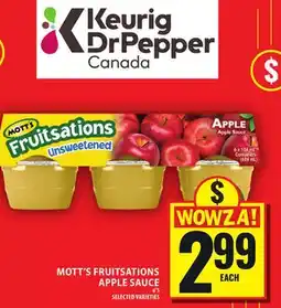 Food Basics MOTT'S FRUITSATIONS APPLE SAUCE offer