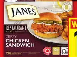 Food Basics JANES RESTAURANT STYLE FULLY COOKED CHICKEN FILLETS, BITES OR BURGERS offer